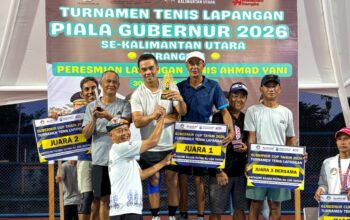 Turnamen Tenis Piala Gubernur Kaltara 2026 Resmi Ditutup, Sekprov Raih Juara 1 GPA KU 100 Tahun