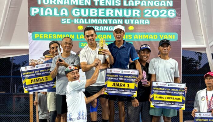 Turnamen Tenis Piala Gubernur Kaltara 2026 Resmi Ditutup, Sekprov Raih Juara 1 GPA KU 100 Tahun