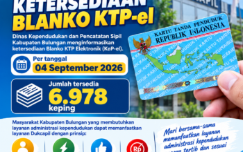 Blanko KTP-el Kabupaten Bulungan Tersedia 6.978 Keping