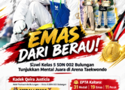 Emas dari Berau! Siswi Kelas 5 SDN 002 Bulungan Tunjukkan Mental Juara di Arena Taekwondo