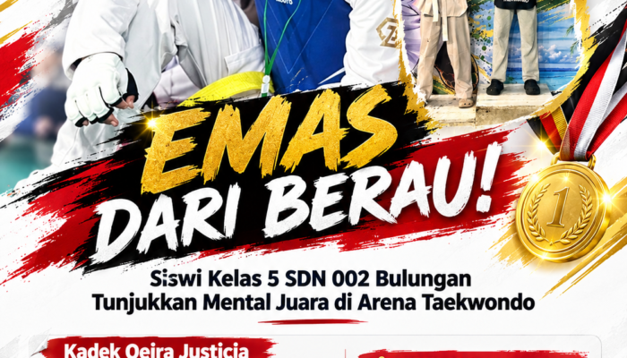 Emas dari Berau! Siswi Kelas 5 SDN 002 Bulungan Tunjukkan Mental Juara di Arena Taekwondo