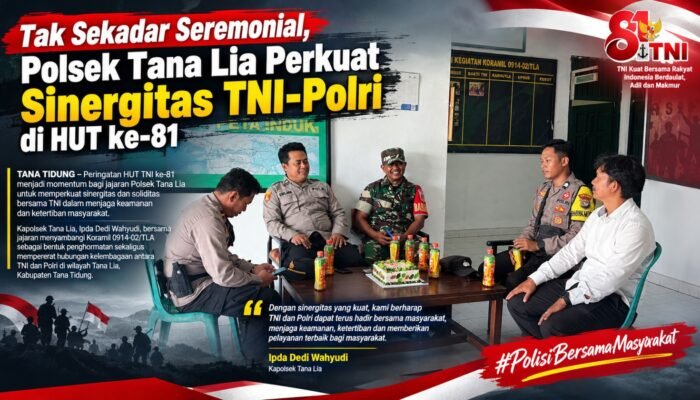 Tak Sekadar Seremonial, Polsek Tana Lia Perkuat Sinergitas TNI-Polri di HUT ke-81